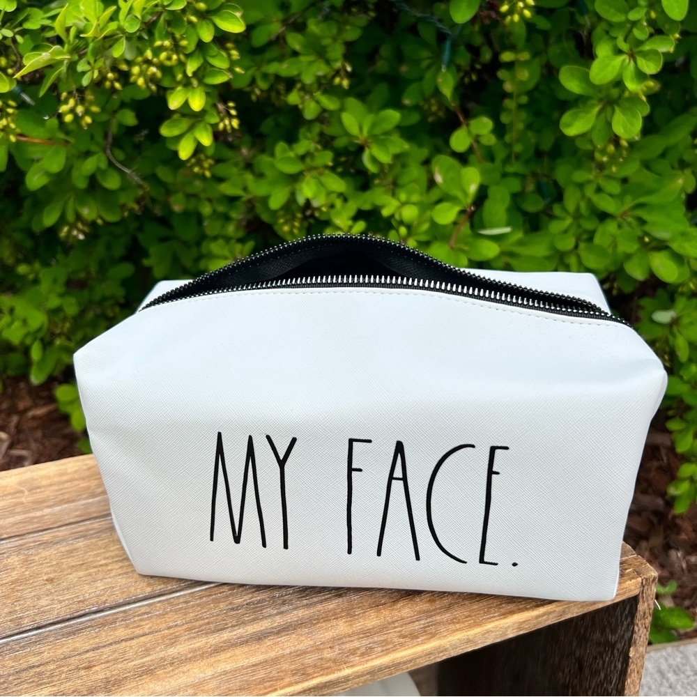 NEW RAE DUNN - MY FACE - Zip Cosmetic/Makeup/Travel Pouch/Bag  - MY FACE